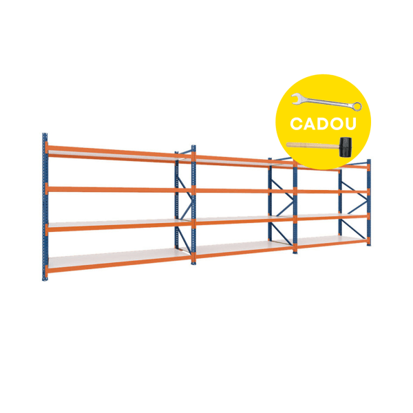 Raft Polita ZS - H:2500mm x L:8460mm x W:1100mm, 450kg/nivel, include polite metalice