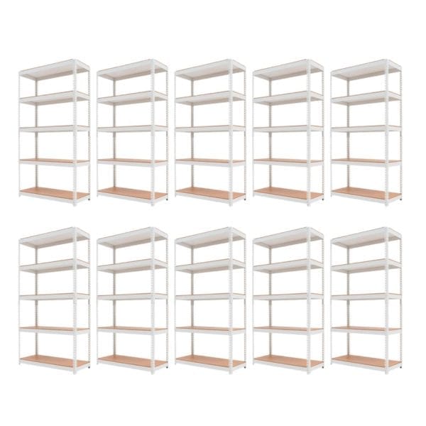 Set promo: Pachet 10 x Raft tip polita - H:1800mm x L:900mm x W:400mm, polite MDF, gri deschis