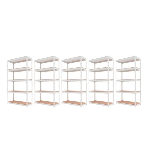 Set promo: Pachet 5 x Raft tip polita - H:1800mm x L:900mm x W:400mm, polite MDF, gri deschis