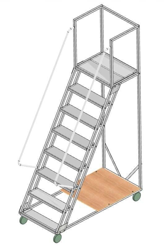 Scara mobila cu platformă HK - 1898x1512x700 mm, 7+1 trepte - Handlekraft Scara mobila cu platformă HK - 1898x1512x700 mm, 7+1 trepte